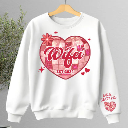 Couple - Wherever She Is, That's Where My Home Is - Personalized Sweatshirt - Makezbright Gifts