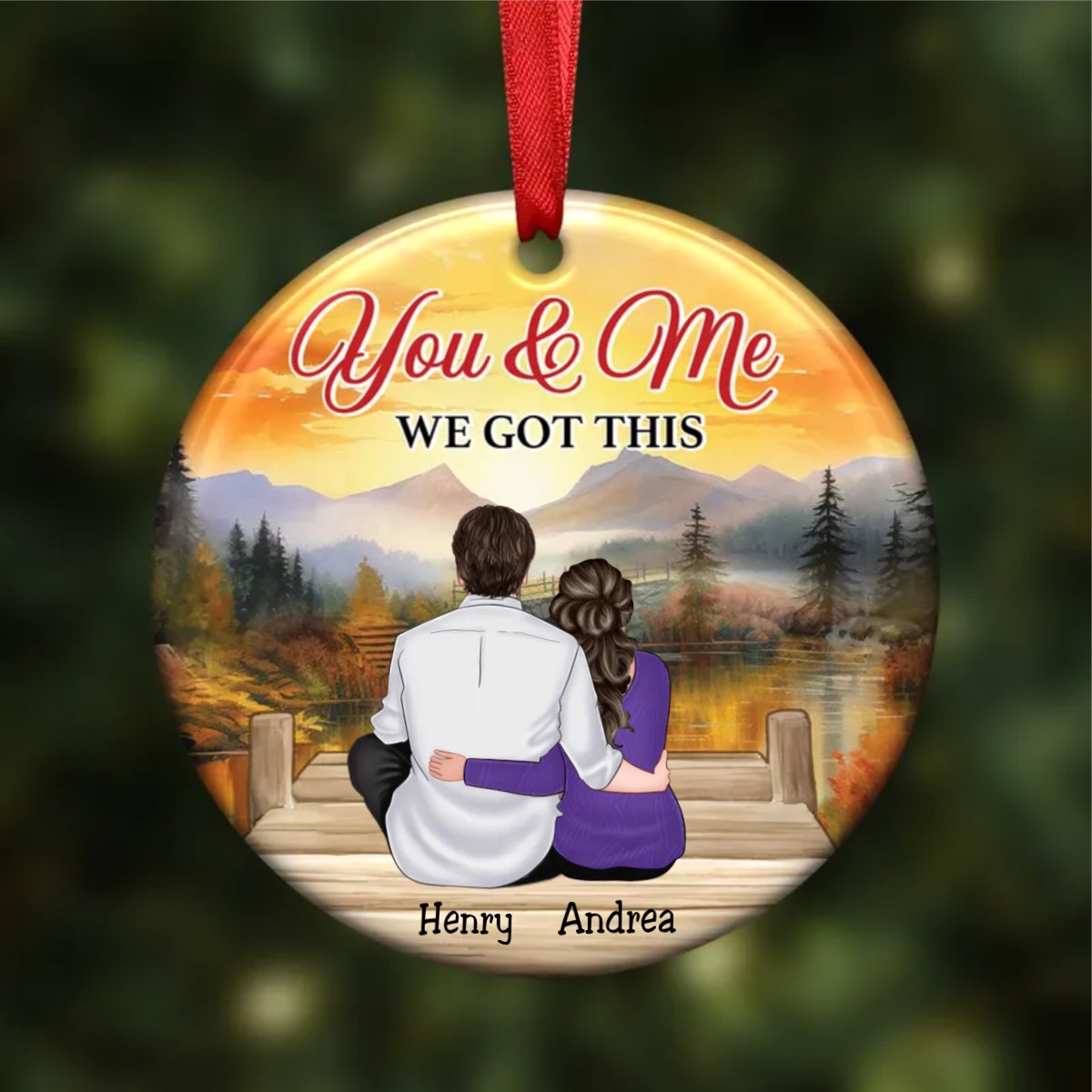 Couple - You And Me We Got This - Personalized Circle Ornament - Makezbright Gifts