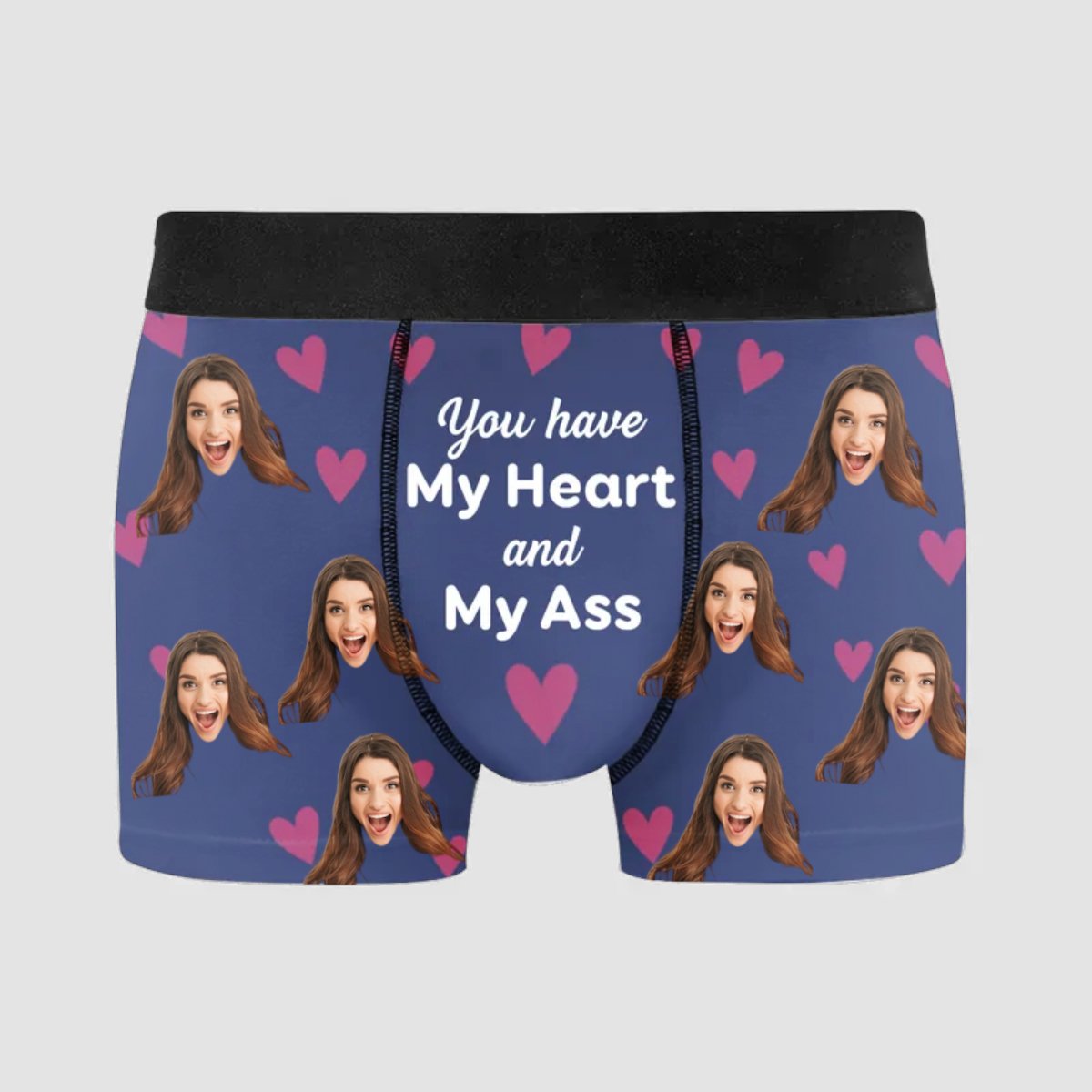 Couple - You Have My Heart And My Ass - Personalized Men's Boxer Briefs - Makezbright Gifts