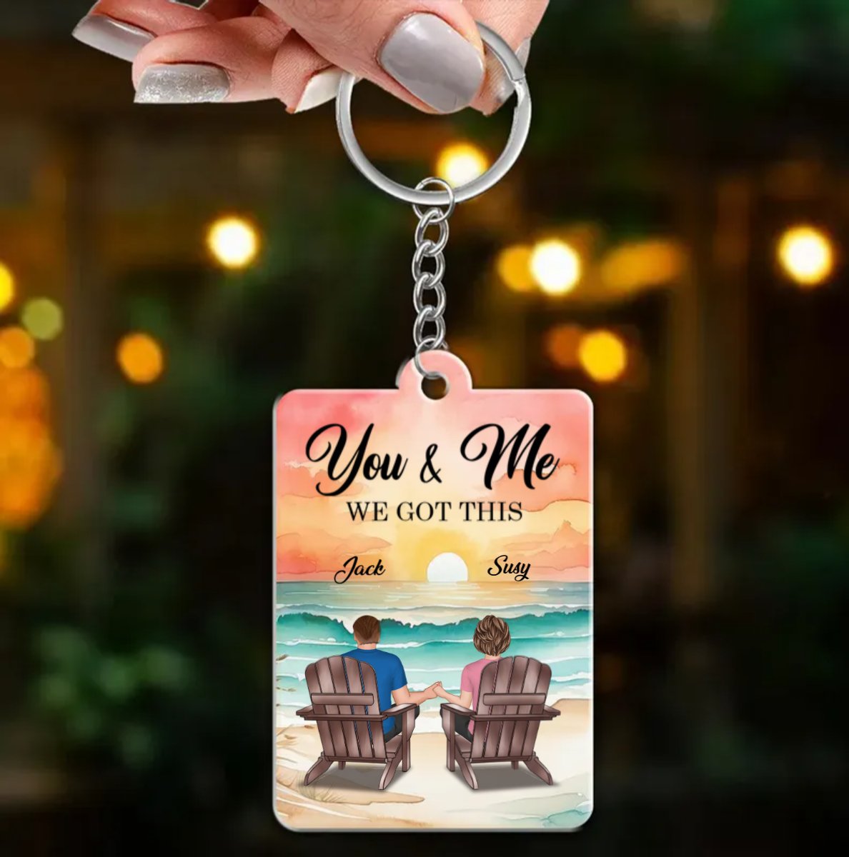 Couple - You & Me We Got It Beach - Personalized Acrylic Tag Keychain - Makezbright Gifts