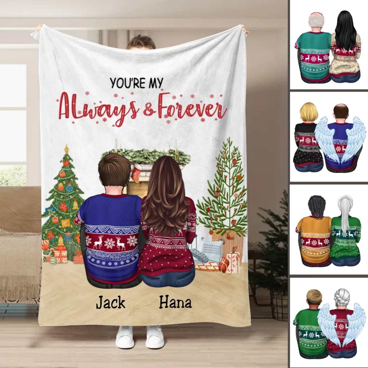 Couple - You're My Always & Forever - Personalized Blanket - Makezbright Gifts