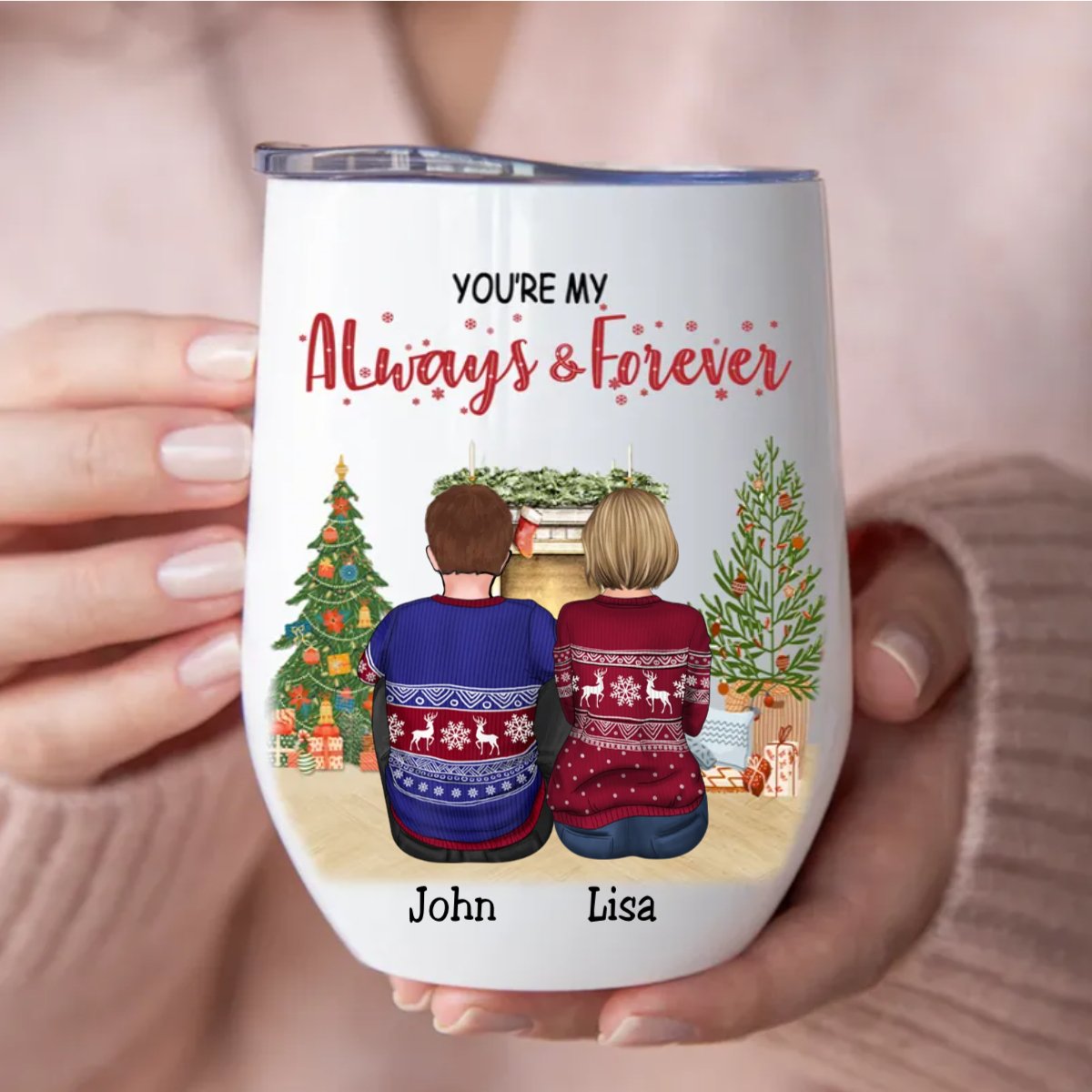 Couple - You're My Always & Forever - Personalized Wine Tumbler - Makezbright Gifts