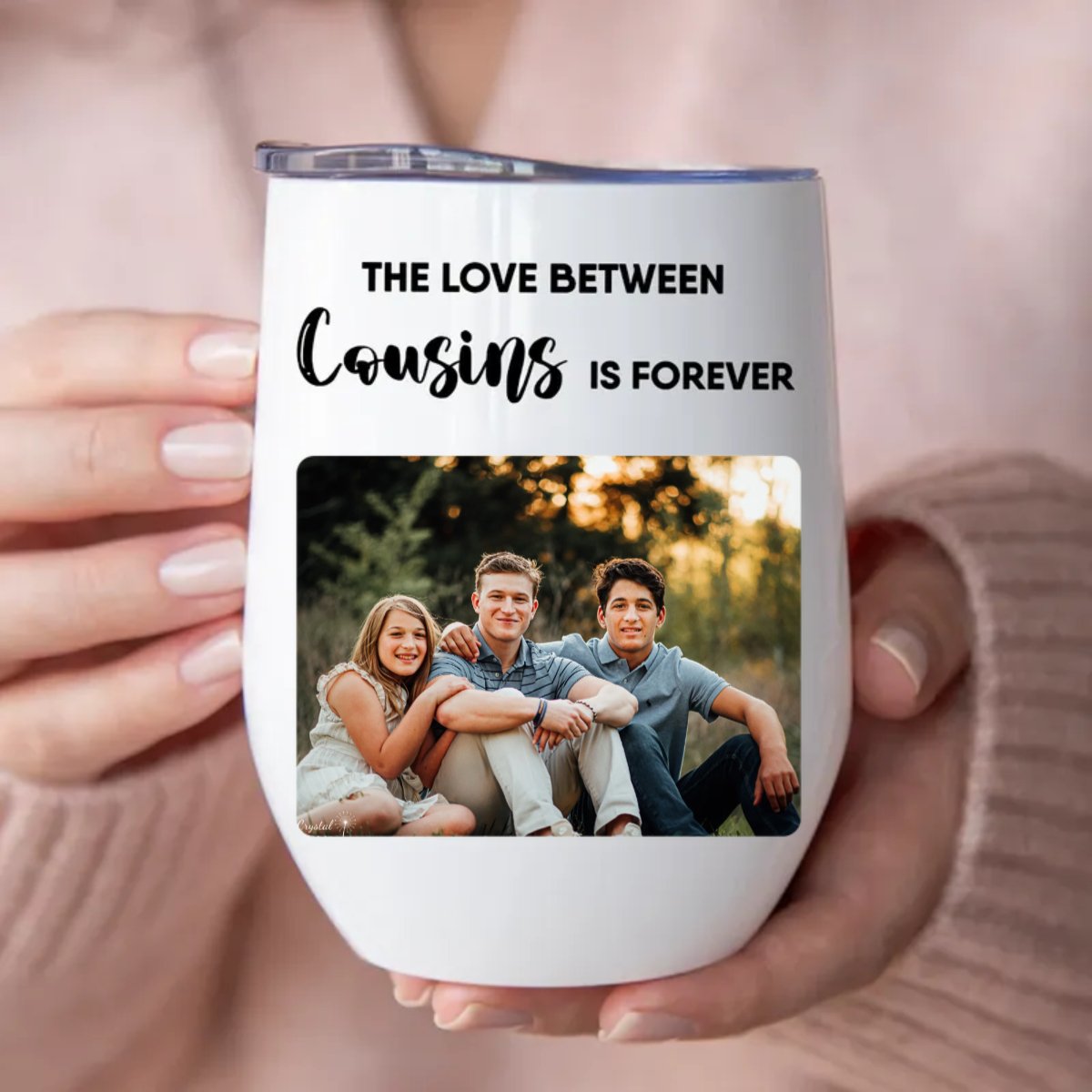 Cousins - The Love Between Cousins Is Forever - Personalized Wine Tumbler - Makezbright Gifts