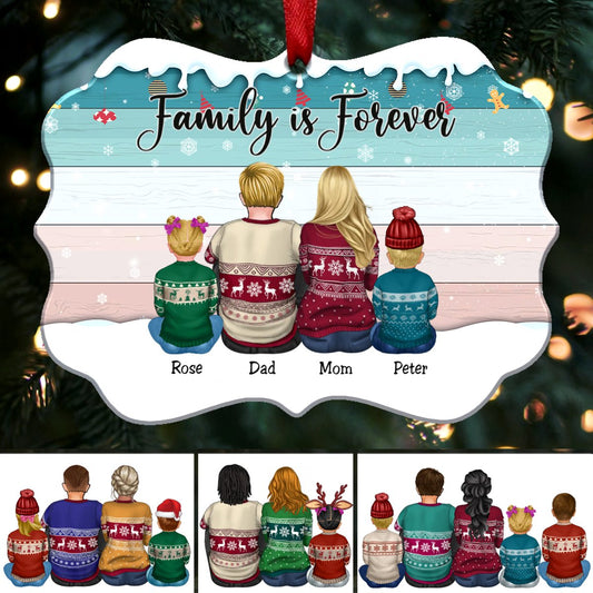 Custom Ornament - Family Is Forever - Personalized Christmas Ornament (S1L) - Makezbright Gifts