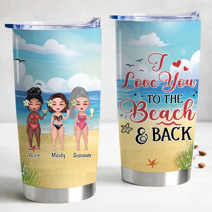 Customized 20oz Tumbler: Beachy Love Insulated Travel Cup - Makezbright Gifts