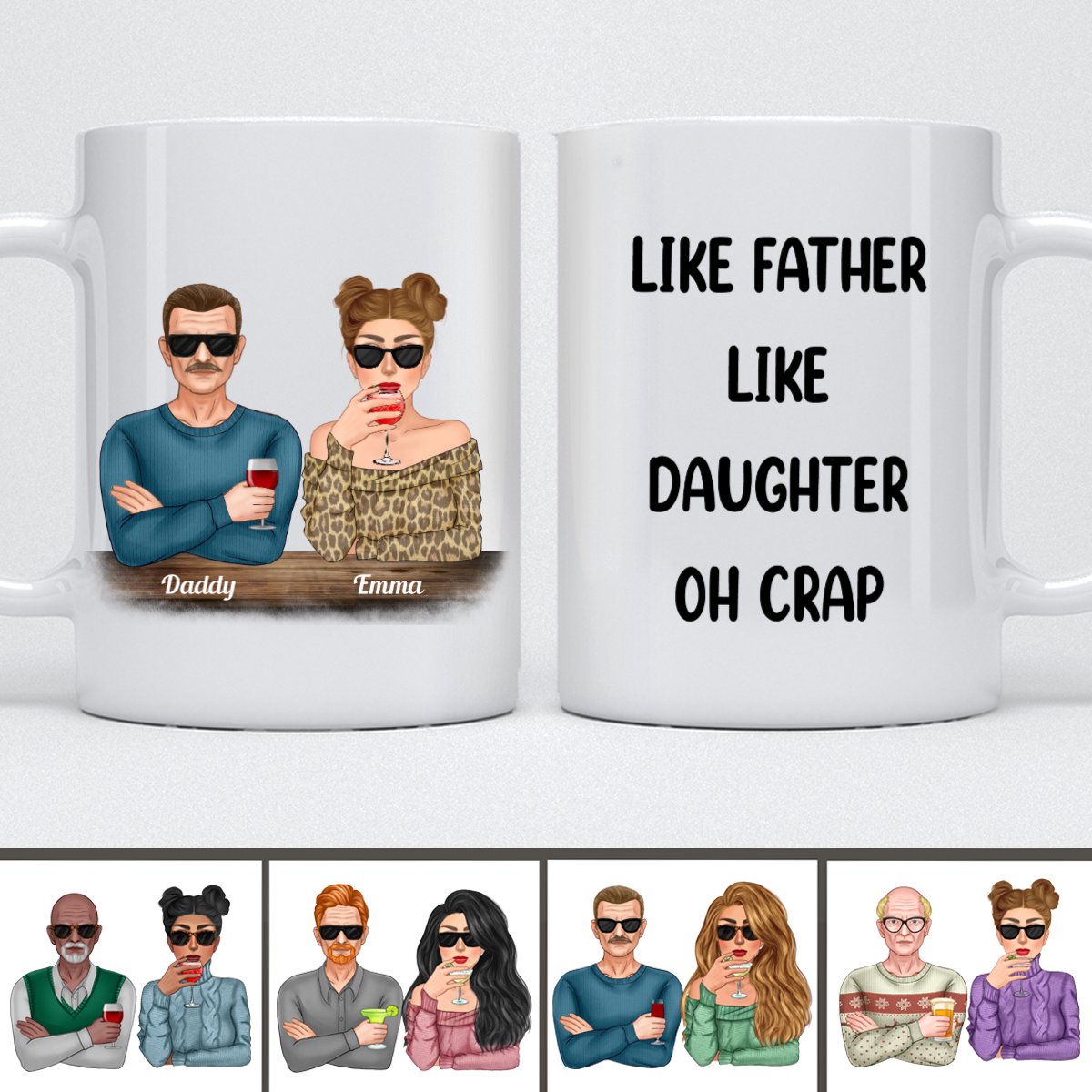 Dad - Like Father Like Daughter Oh Crap - Personalized Mug - Father's Day Gift For Dad - Makezbright Gifts