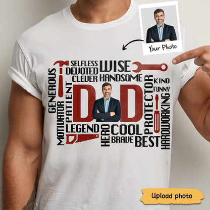 Dad The Man The Legend Definition Word Art Photo - Personalized Unisex T - shirt, Sweater, Hoodie - Makezbright Gifts