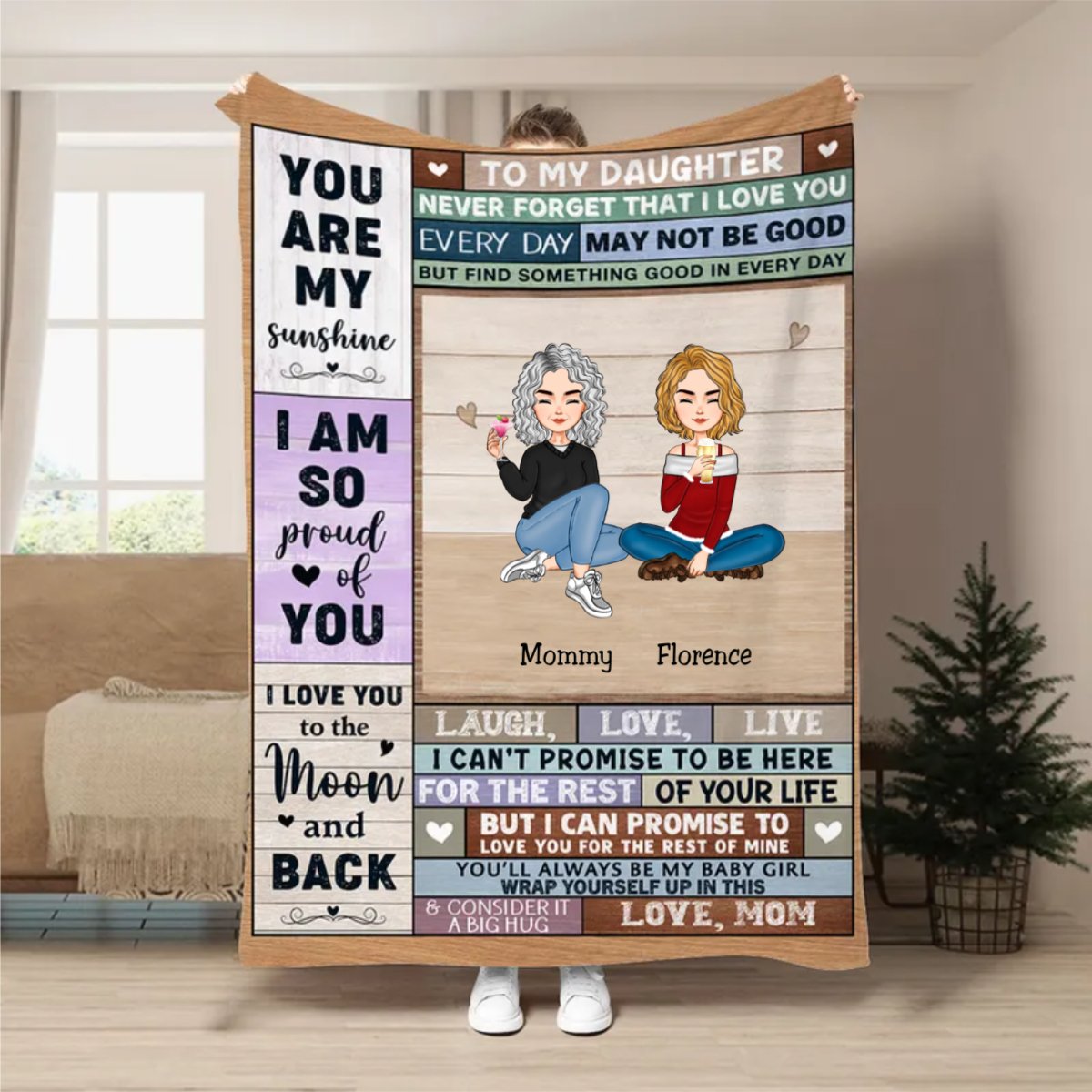 Daughter - To My Daughter, Never Forget That I Love You - Personalized Blanket - Makezbright Gifts