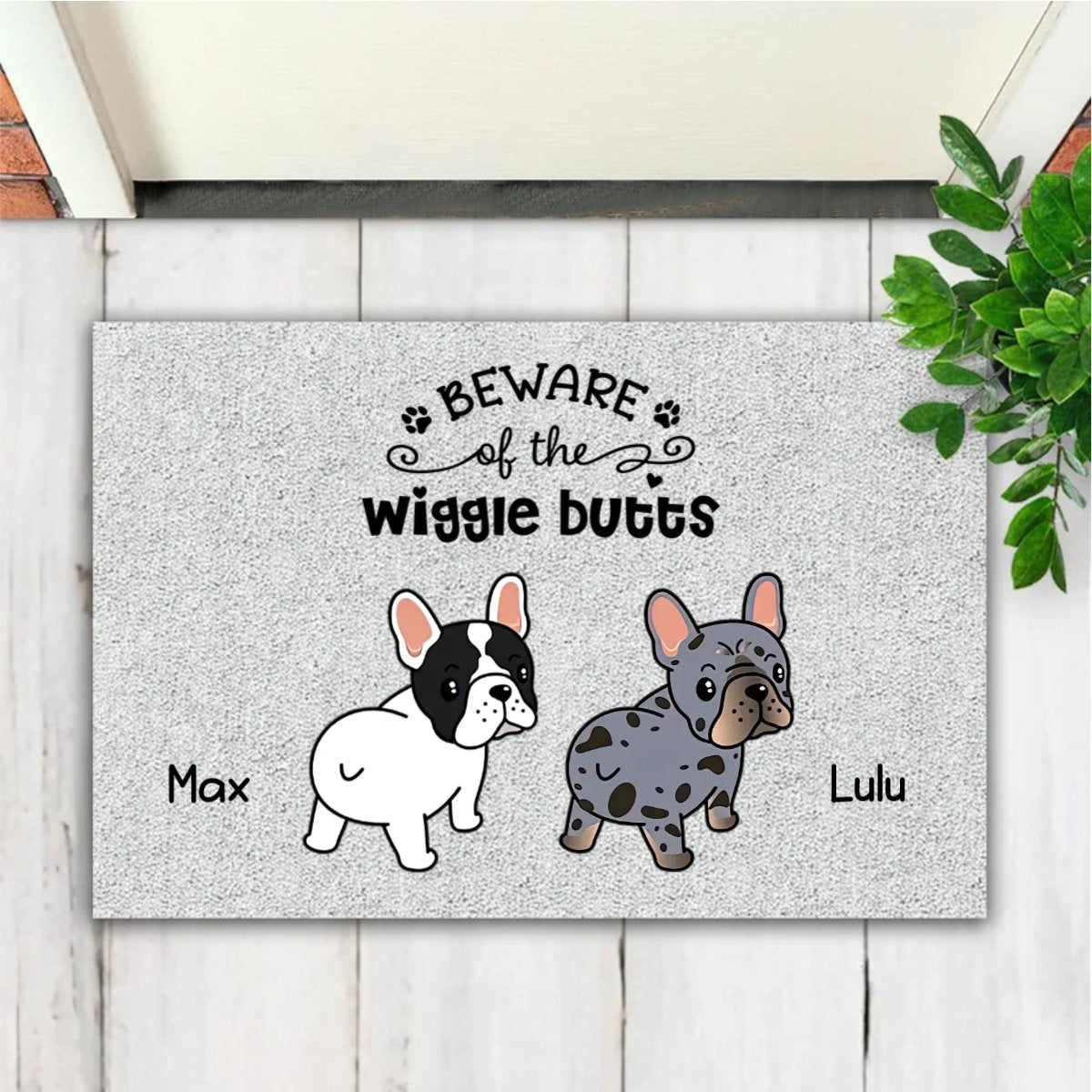 Dog Lover - Frenchie Wiggle Butt Club Dog - Personalized Doormat - Makezbright Gifts