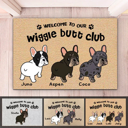 Dog Lover - Frenchie Wiggle Butt Club Dog - Personalized Doormat - Makezbright Gifts