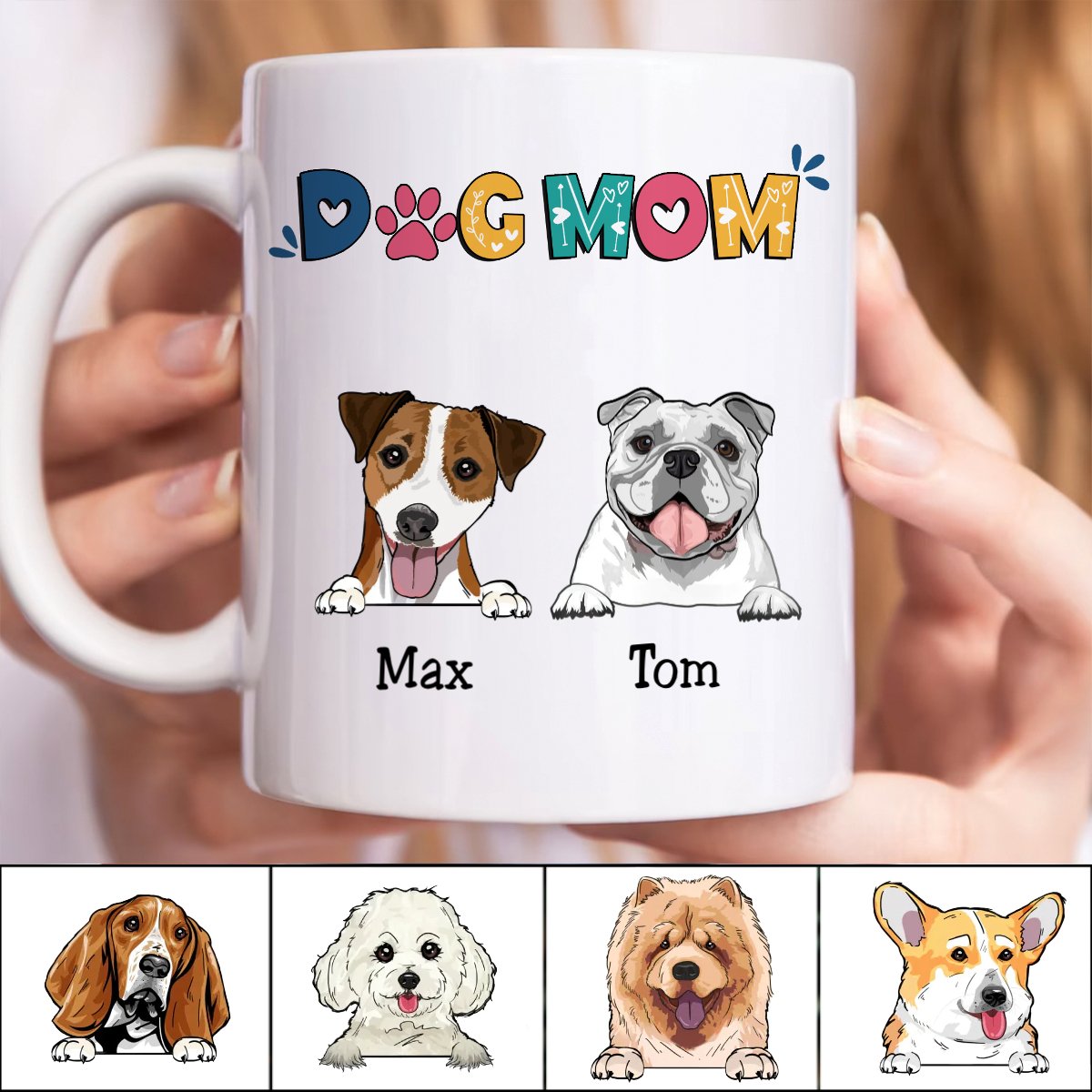 Dog Lovers - Dog Mom - Personalized Mug (II) - Makezbright Gifts