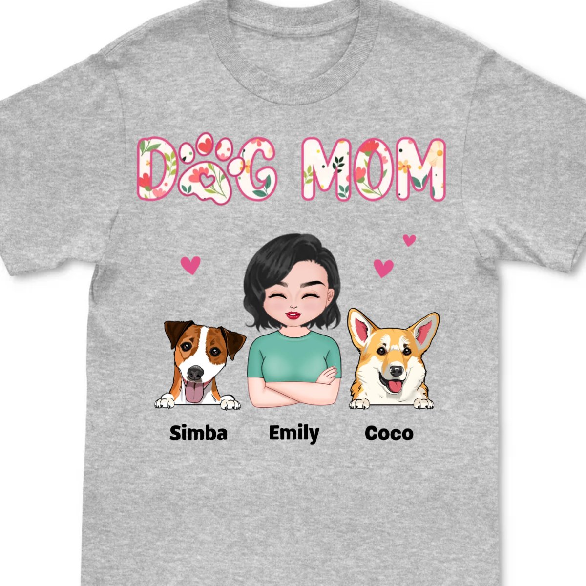 Dog Lovers - Dog Mom - Personalized T - shirt (LL) - Makezbright Gifts