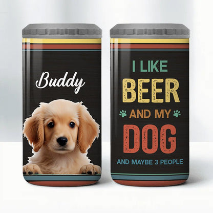 Dog Lovers - Dog Solves Most Of My Problems, Beer Solves The Rest - Personalized Can Cooler - Makezbright Gifts