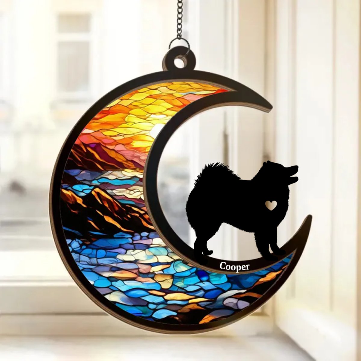 Dog Lovers - Don’t Cry Because It Is Over - Personalized Window Hanging Suncatcher Ornament - Makezbright Gifts