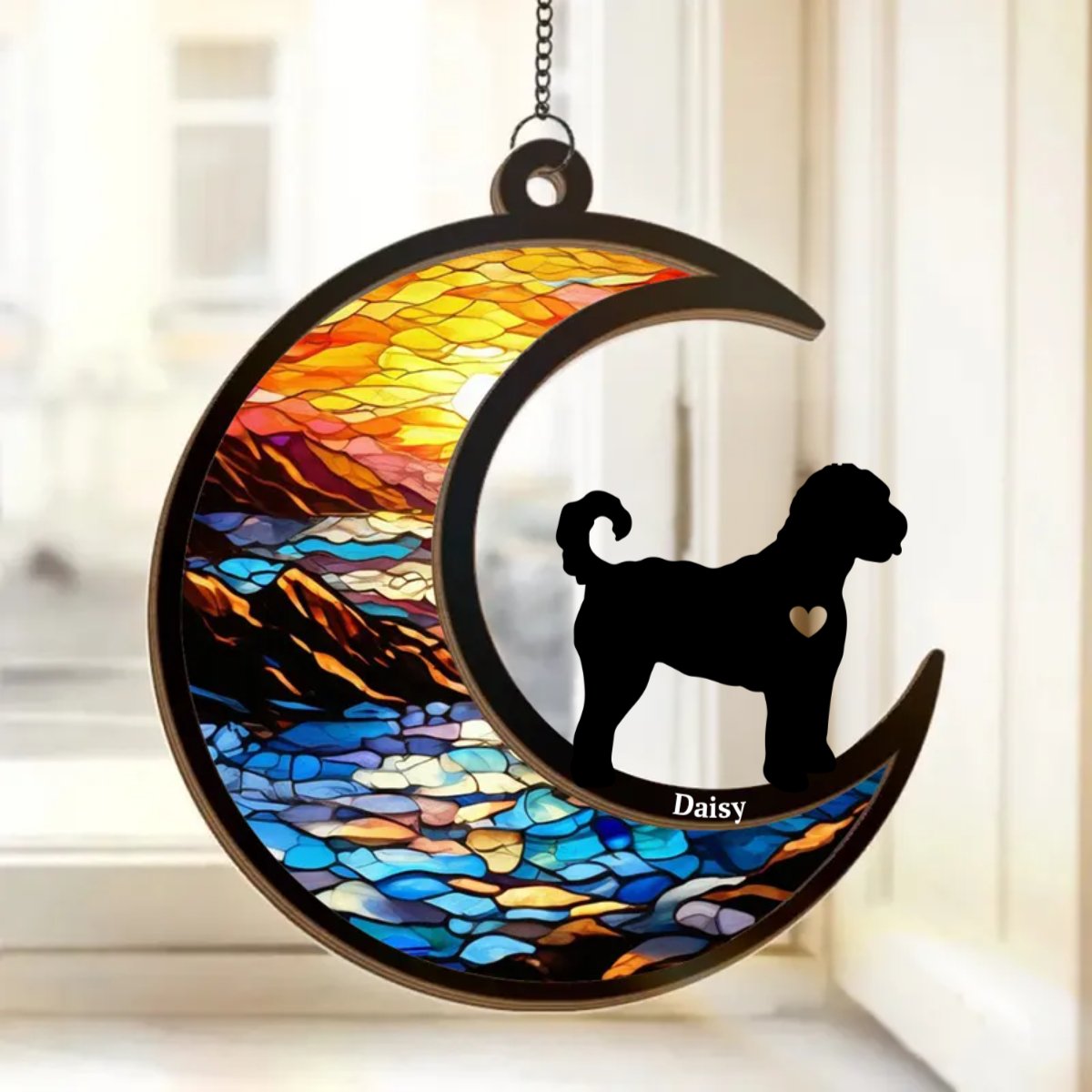 Dog Lovers - Don’t Cry Because It Is Over - Personalized Window Hanging Suncatcher Ornament - Makezbright Gifts