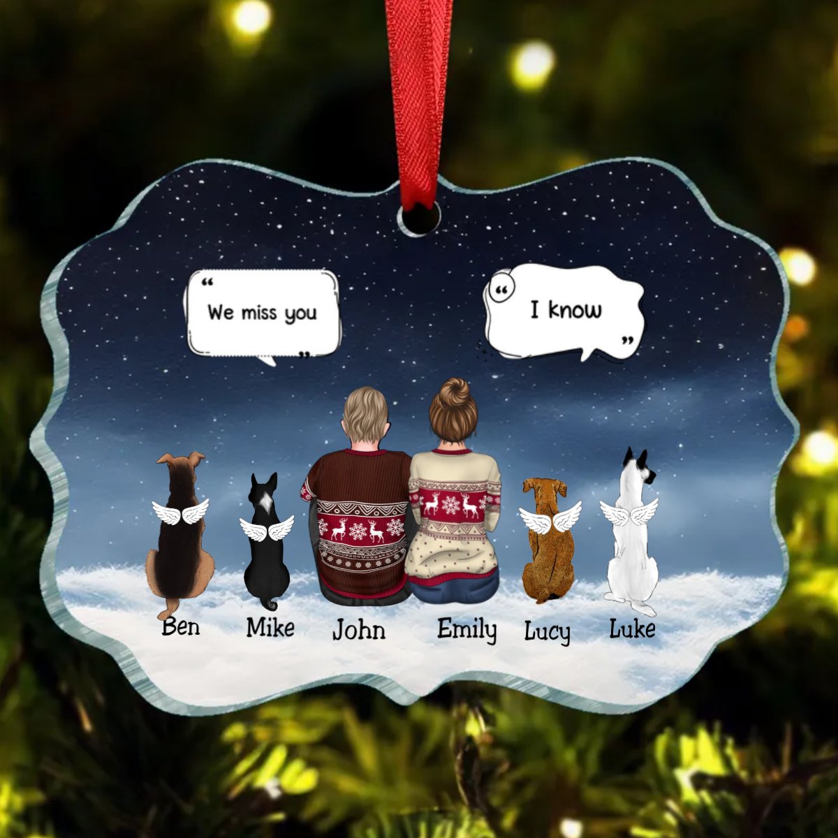 Dog Lovers - I Miss You Memorial Pet – Personalized Acrylic Ornament - Makezbright Gifts