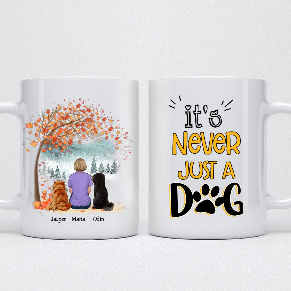 Dog Lovers - It's Never Just A Dog - Personalized Mug (Autumn) - Makezbright Gifts