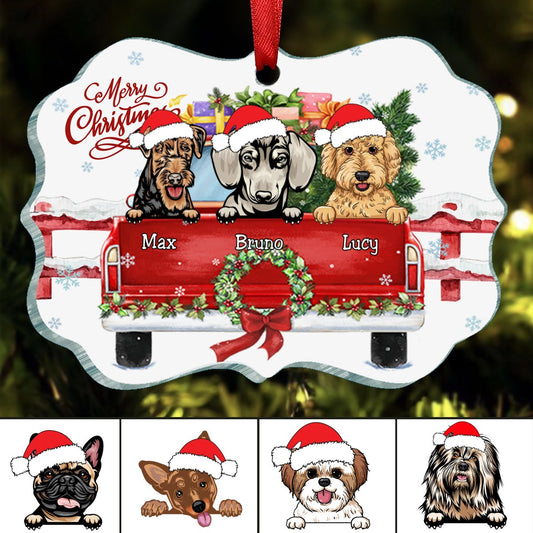 Dog Lovers - Merry Christmas - Personalized Transparent Ornament - Makezbright Gifts