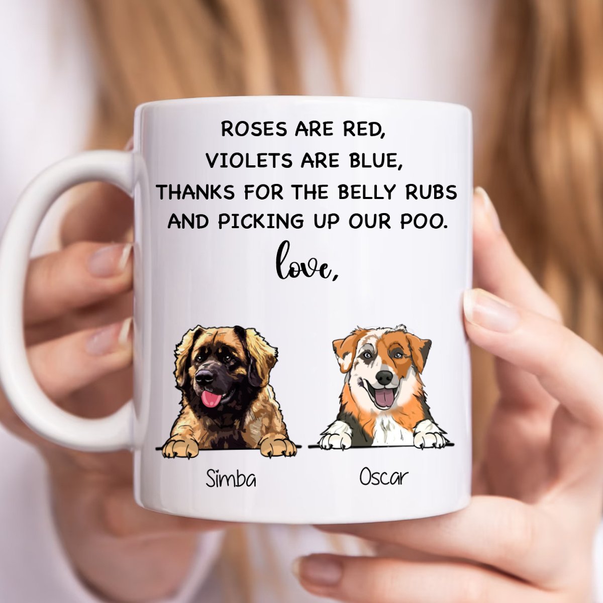 Dog Lovers - Roses are Red Violets Are Blue - Personalized Mug - Makezbright Gifts