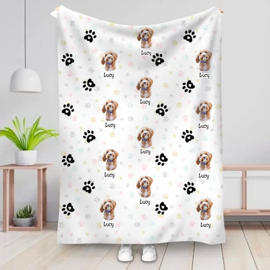 Dog Lovers - Upload Your Dog Photo - Personalized Blanket - Makezbright Gifts