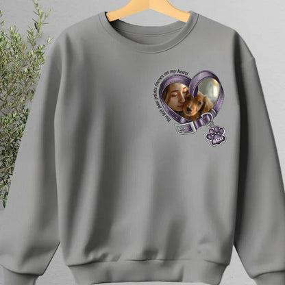 Dog Lovers - You Left Paw Prints Forever On My Heart - Personalized Unisex T - shirt, Sweater, Hoodie - Makezbright Gifts