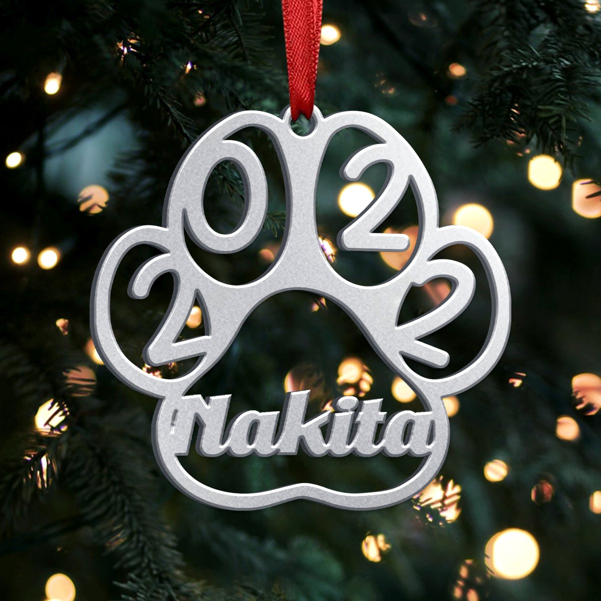 Dog Paw - Cat Paw - Cat Face - Wings Paw - Personalized Christmas Stainless Steel/Acrylic Ornament - Makezbright Gifts