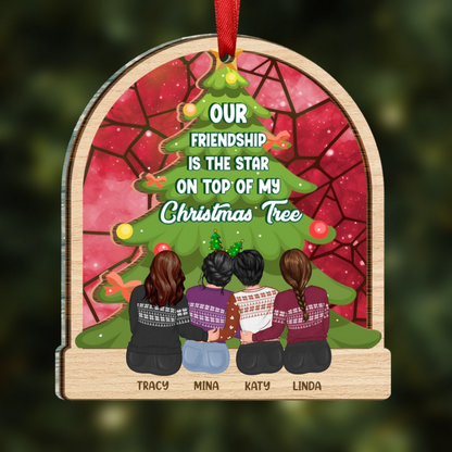 Our Friendship Is The Star - Personalized Suncatcher Ornament