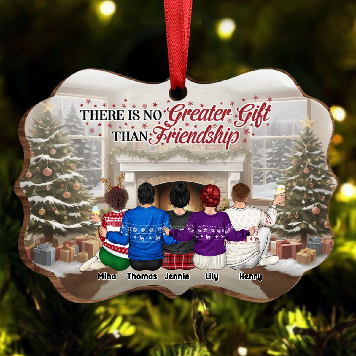 Best Friends There Is No Greater Gift Than Friendship - Christmas Gift For BFF - Personalized Wooden Ornament