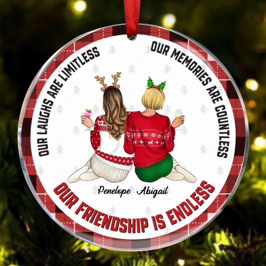 Our Friendship Is Endless - Personalized Friends Ornament