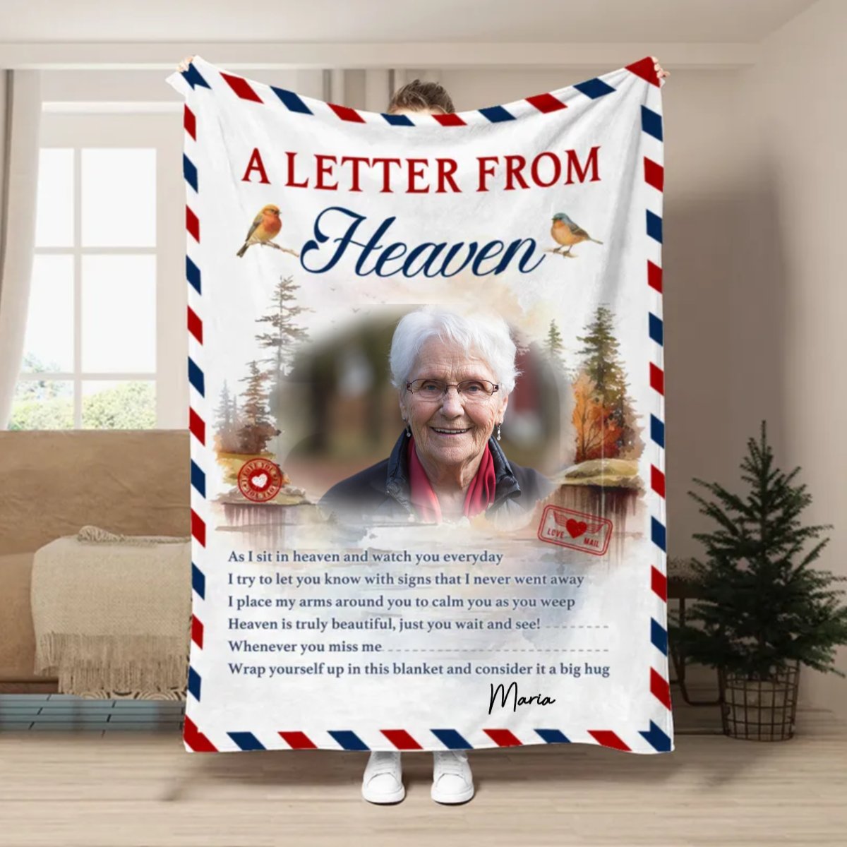 Family - A Letter From Heaven - Personalized Blanket - Makezbright Gifts