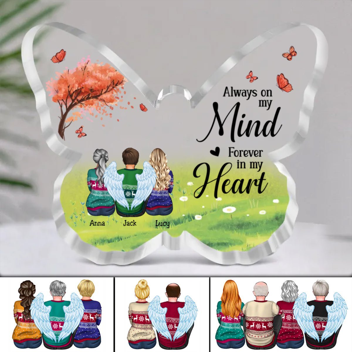 Family - Always On My Mind, Forever In My Heart - Personalized Acrylic Plaque - Makezbright Gifts