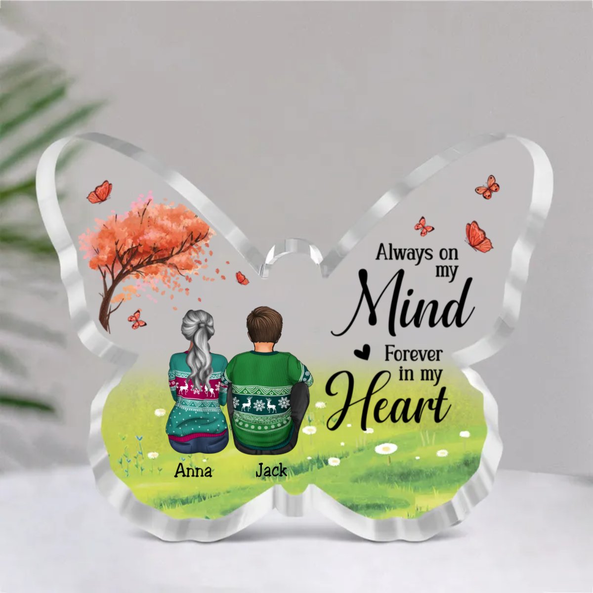 Family - Always On My Mind, Forever In My Heart - Personalized Acrylic Plaque - Makezbright Gifts