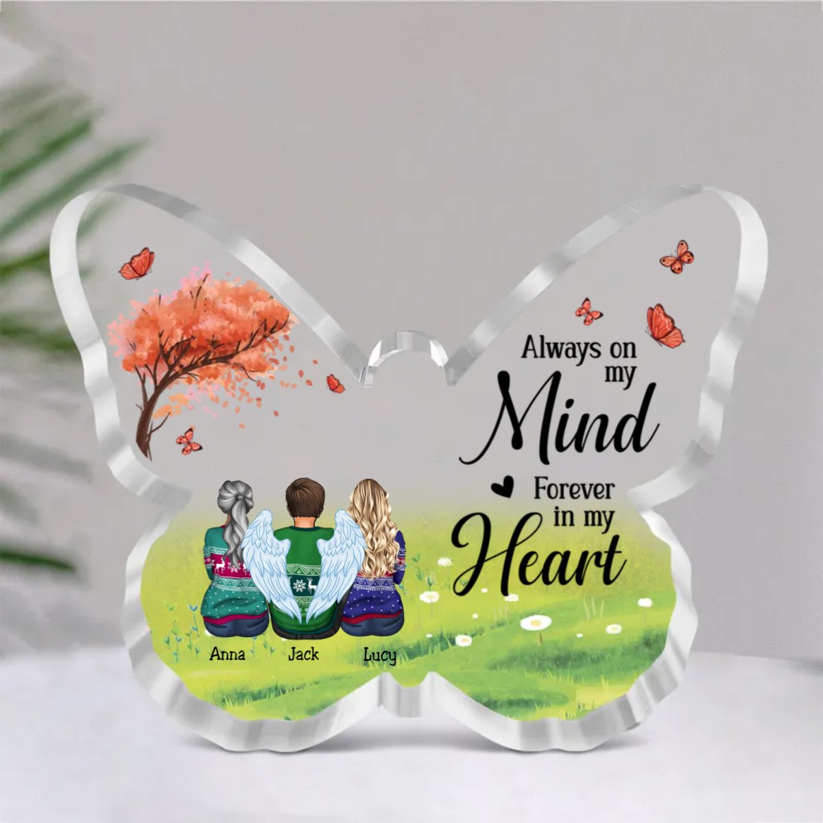 Family - Always On My Mind, Forever In My Heart - Personalized Acrylic Plaque - Makezbright Gifts