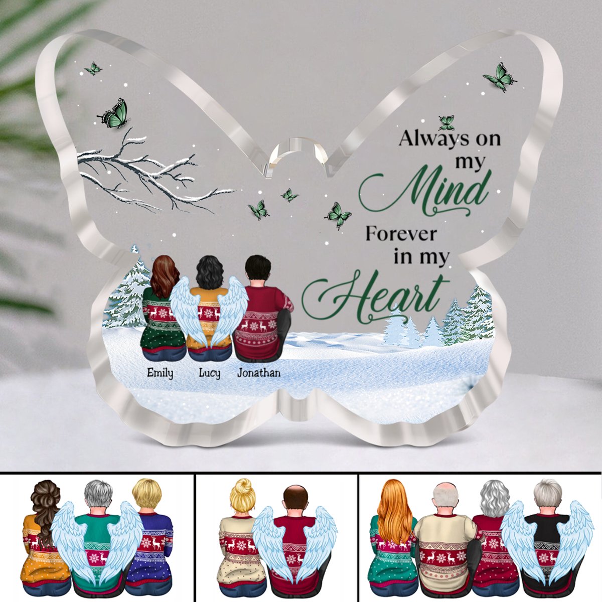 Family - Always On My Mind, Forever In My Heart - Personalized Acrylic Plaque (NM) - Makezbright Gifts