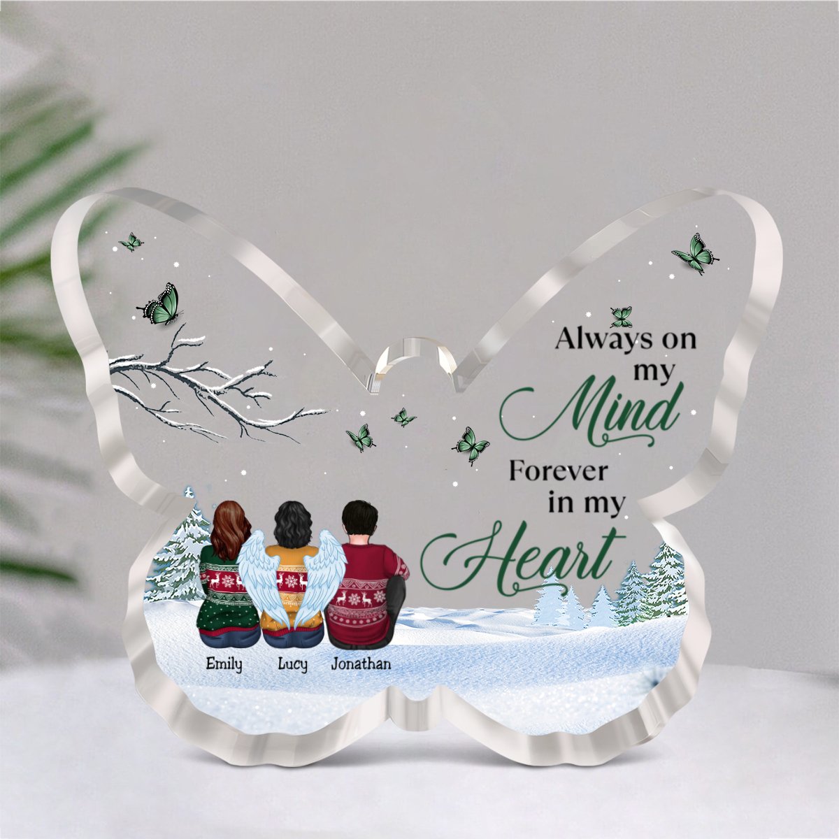 Family - Always On My Mind, Forever In My Heart - Personalized Acrylic Plaque (NM) - Makezbright Gifts