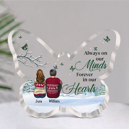 Family - Always On Our Minds, Forever In Our Hearts - Personalized Acrylic Plaque (NM) - Makezbright Gifts