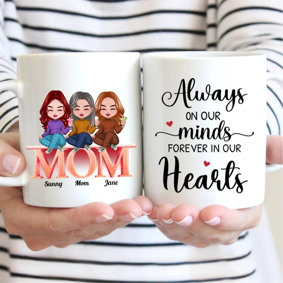 Family - Always On Our Minds Forever In Our Hearts - Personalized Mug - Makezbright Gifts