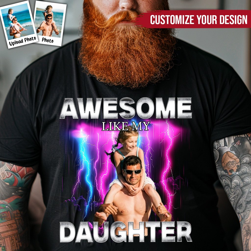 Family - Awesome Like My Daughter Bootleg Style - Personalized Unisex T - shirt, Hoodie, Sweatshirt - Makezbright Gifts