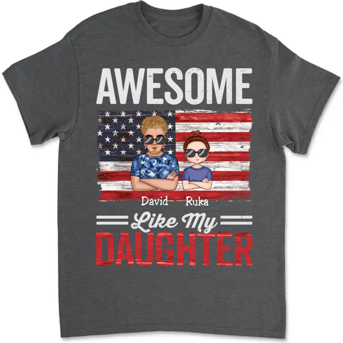 Family - Awesome Like My Daughter - Personalized T - Shirt (LH) - Makezbright Gifts