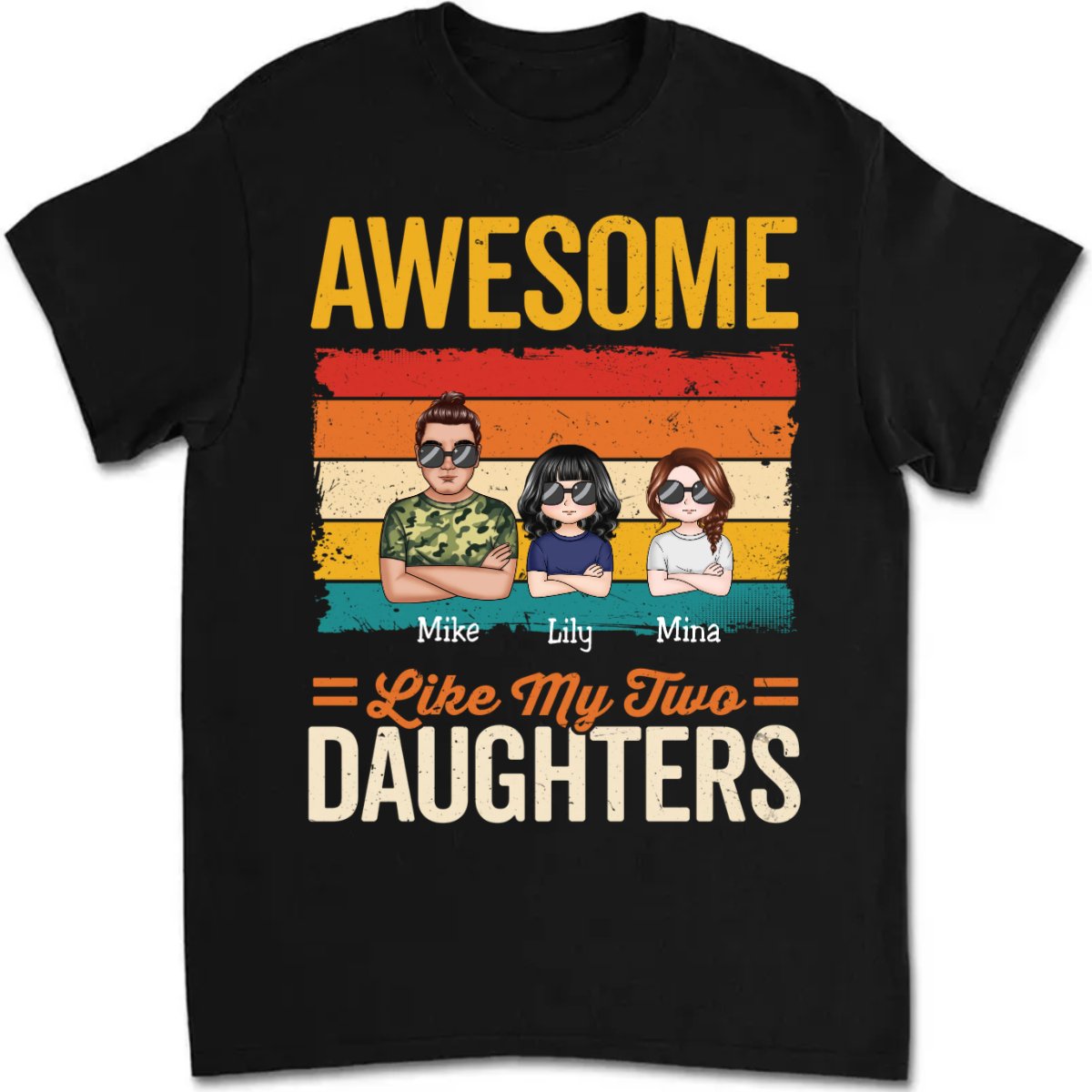 Family - Awesome Like My Daughter - Personalized T - Shirt (LH) - Makezbright Gifts