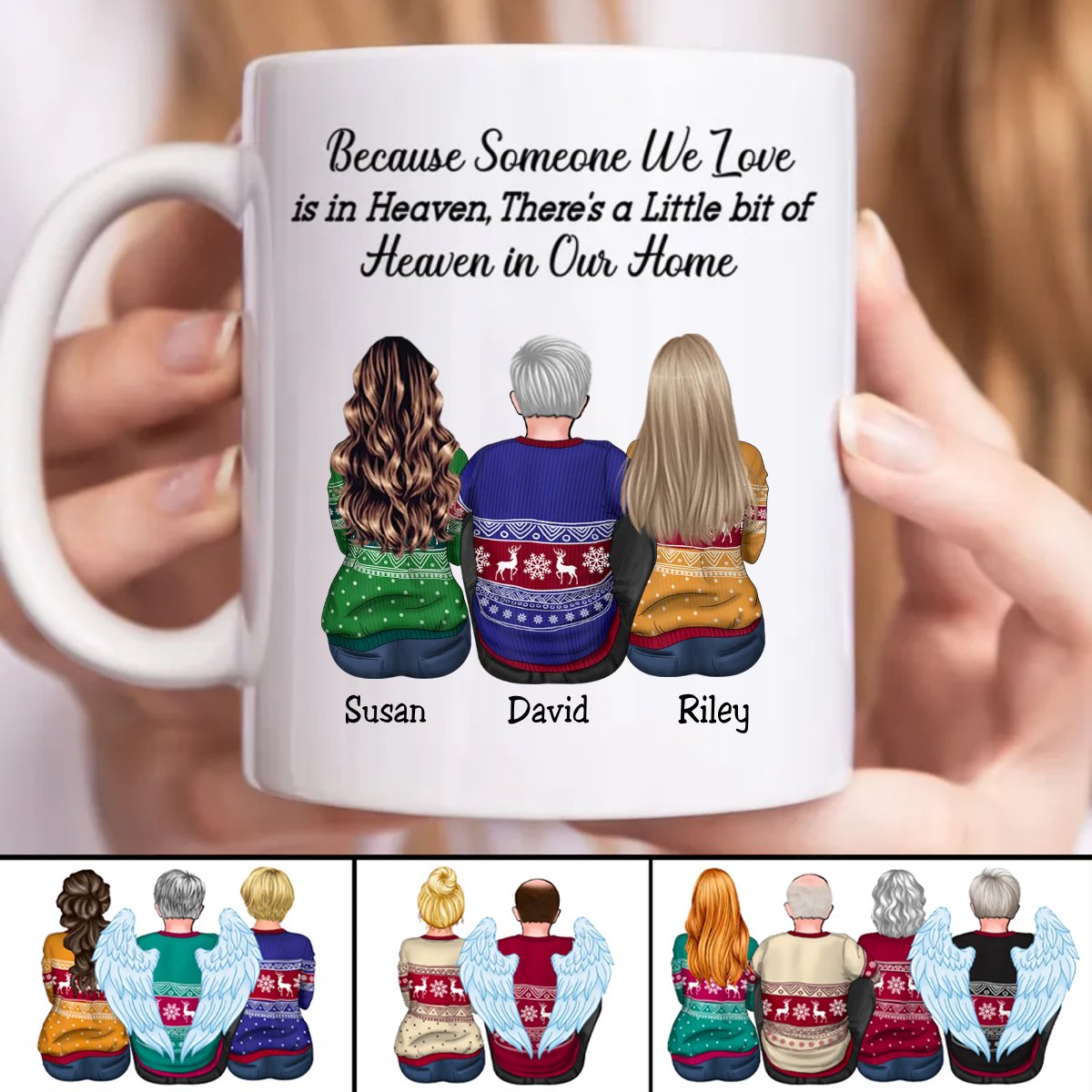 Family - Because Someone We Love Is In Heaven - Personalized Mug - Makezbright Gifts