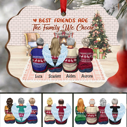 Family - Best Friends Are The Family We Choose - Personalized Christmas Ornament - Makezbright Gifts