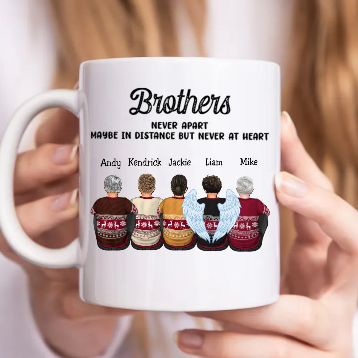 Family - Brothers Never Apart Maybe In Distance But Never At Heart - Personalized Mug (LL) - Makezbright Gifts