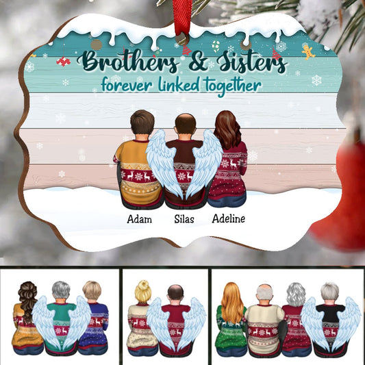 Family - Brothers & Sisters Forever Linked Together - Personalized Christmas Ornament - Makezbright Gifts