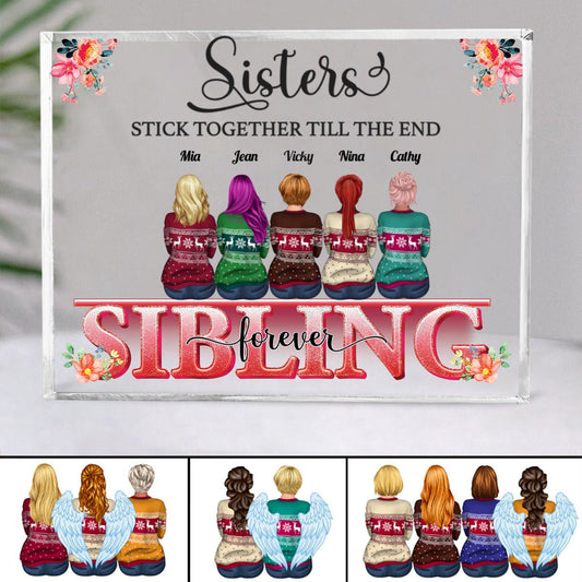 Family - Brothers & Sisters Stick Together Till The End - Personalized Acrylic Plaque - Makezbright Gifts