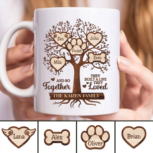 Family - Christmas Family Tree And So Together They Built A Life They Loved - Personalized Mug (BU) - Makezbright Gifts