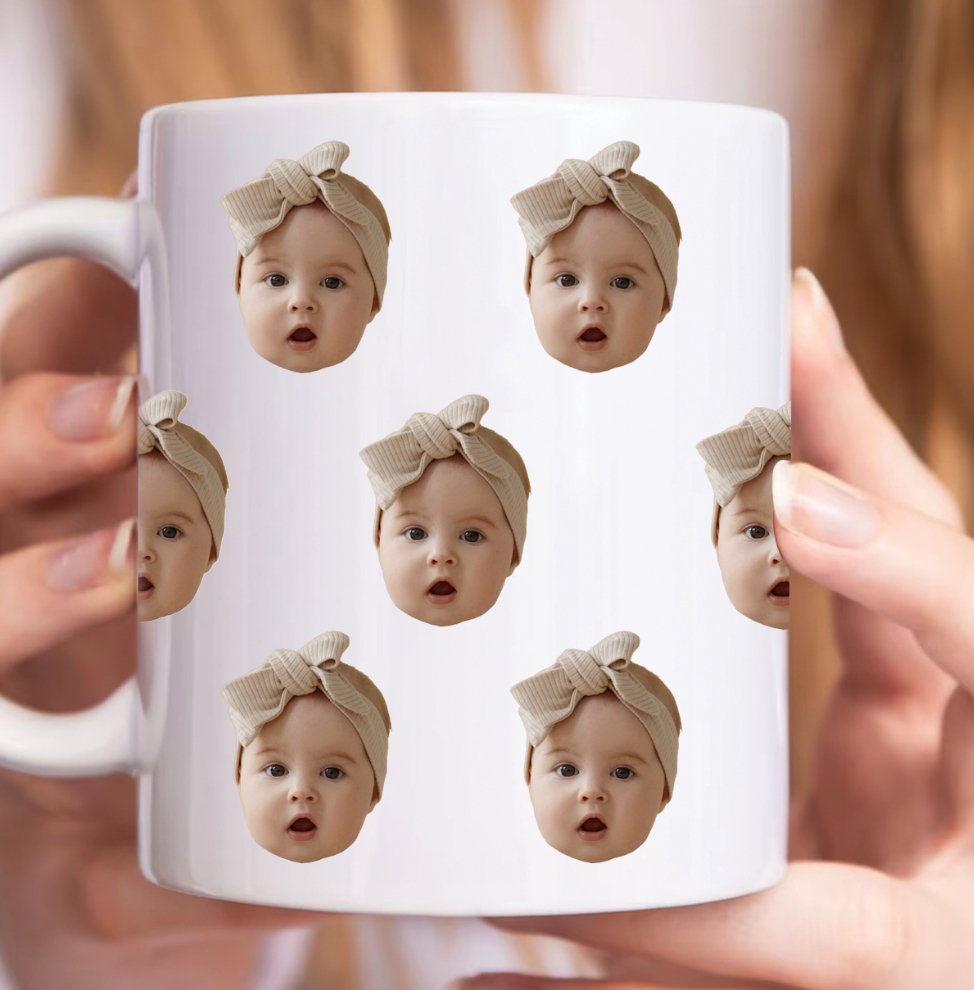 Family - Custom Baby Face Photo - Personalized Mug - Makezbright Gifts