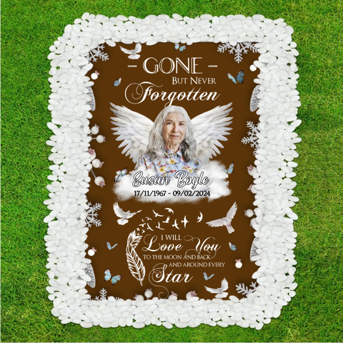 Family - Custom Photo Gone But Never Forgotten - Personalized Grave Memorial Blanket (BU) - Makezbright Gifts