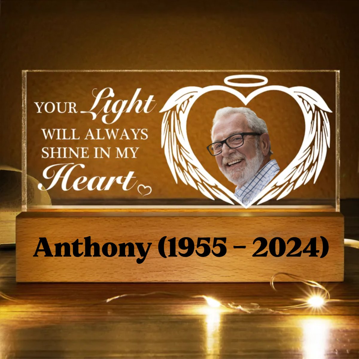 Family - Custom Photo Your Light Always Shine In My Heart - Personalized Acrylic LED Night Light (TB) - Makezbright Gifts