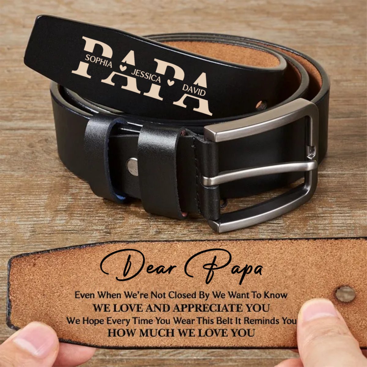 Family - Dad It Reminds You How Much We Love You - Personalized Engraved Leather Belt - Makezbright Gifts